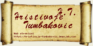 Hristivoje Tumbaković vizit kartica